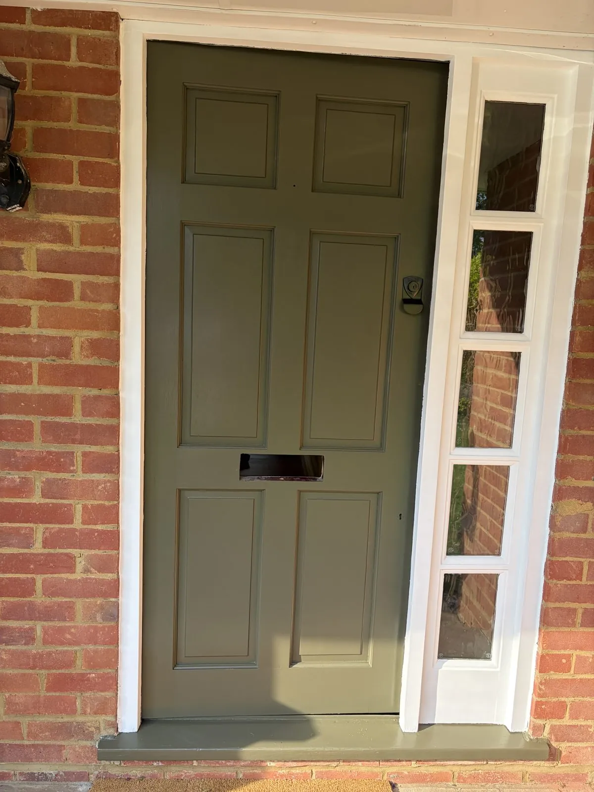 Sage green front door exterior paint
